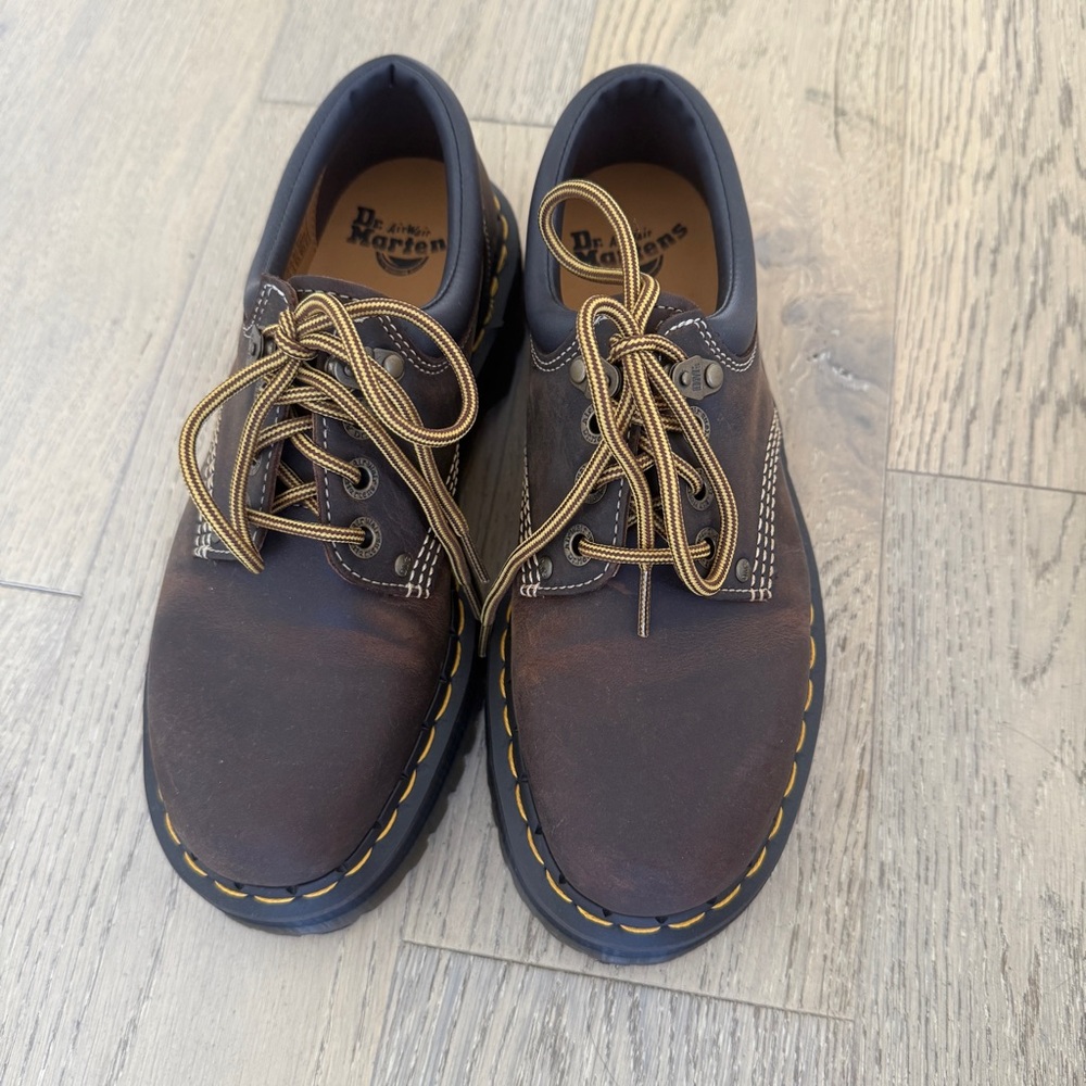 Dr. Martens Platform Brown Leather Oxfords